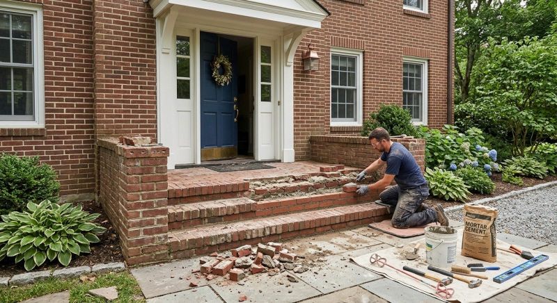 Brick Flatwork Repair in Leander, TX