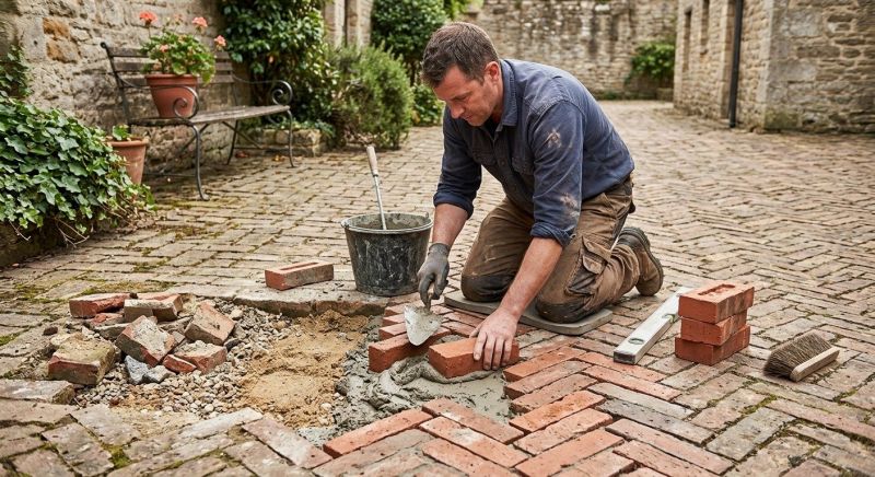 Brick Flatwork Repair in Manor, TX
