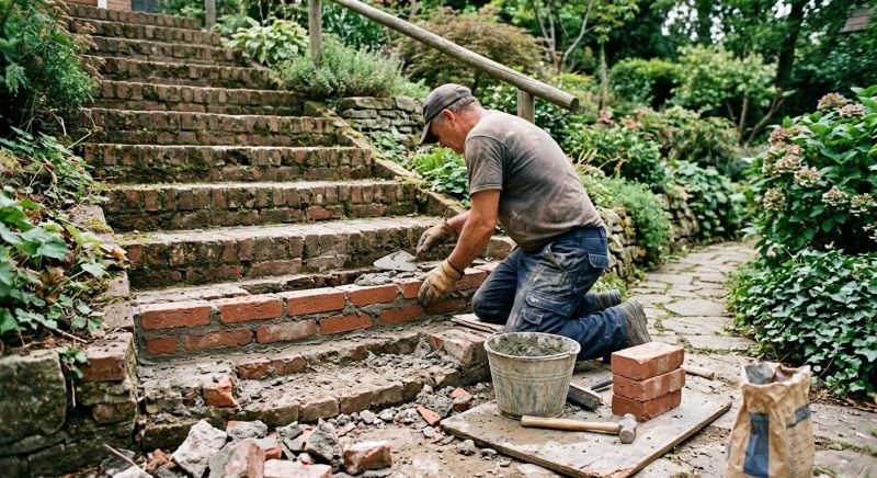 Brick Stairs Repair in Cedar Creek, TX