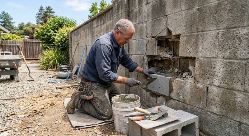 Concrete Block Repair in Pflugerville, TX