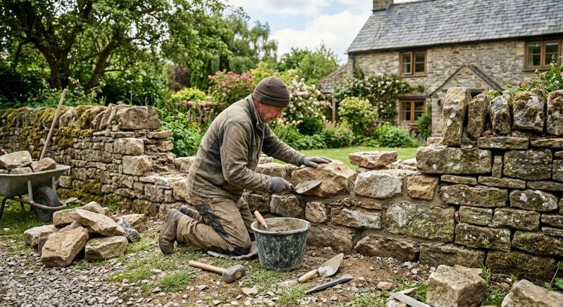 Stone Wall Repair in Dripping Springs, TX
