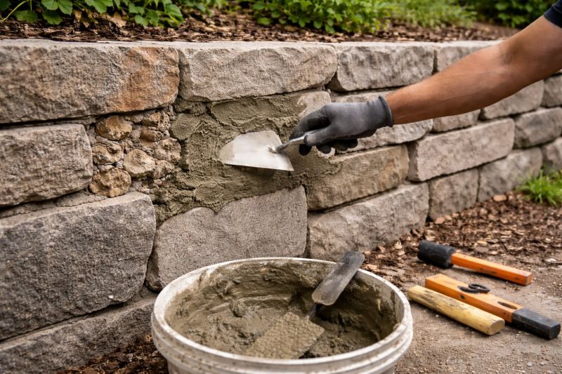 Stone Wall Repair in Manchaca, TX
