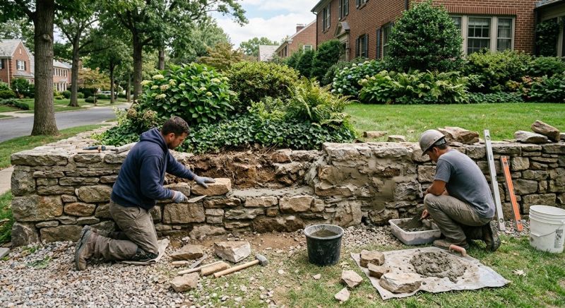 Stone Wall Repair in Manor, TX
