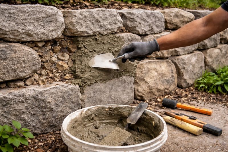 Stone Wall Repair in Wimberley, TX